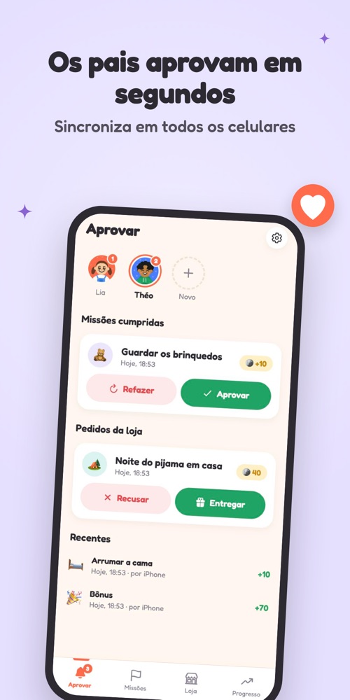 Pais aprovando missões e pedidos